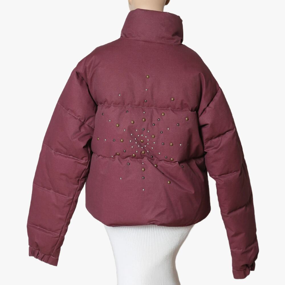 GUESS USA Burgundy Puffer Jacket with Metallic Studs w/ Tags